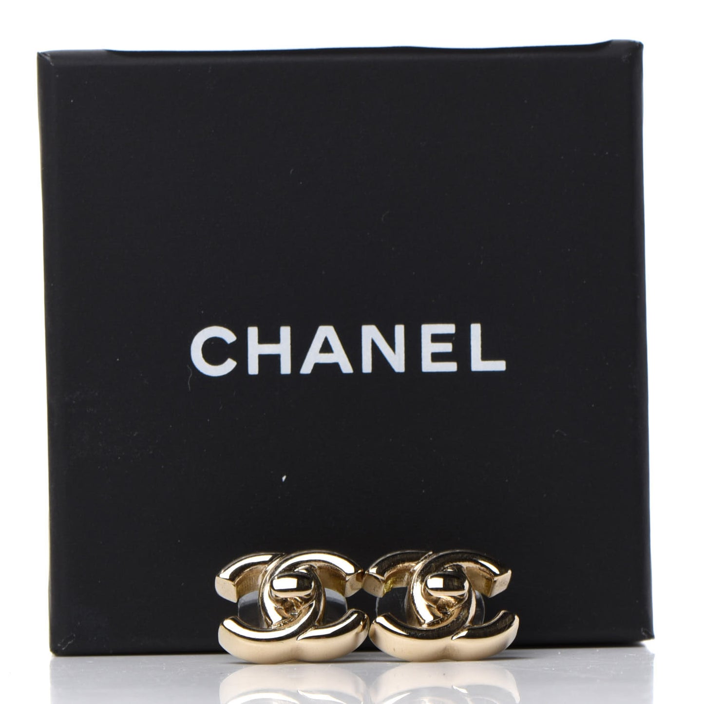 Metal CC Turnlock Earrings Gold