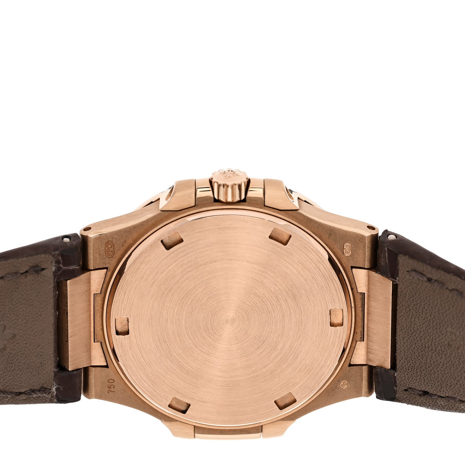 Patek Philippe 18K Rose Gold Alligator Diamond 32mm Nautilus Quartz Watch Grey 7010R-001 4 of 5