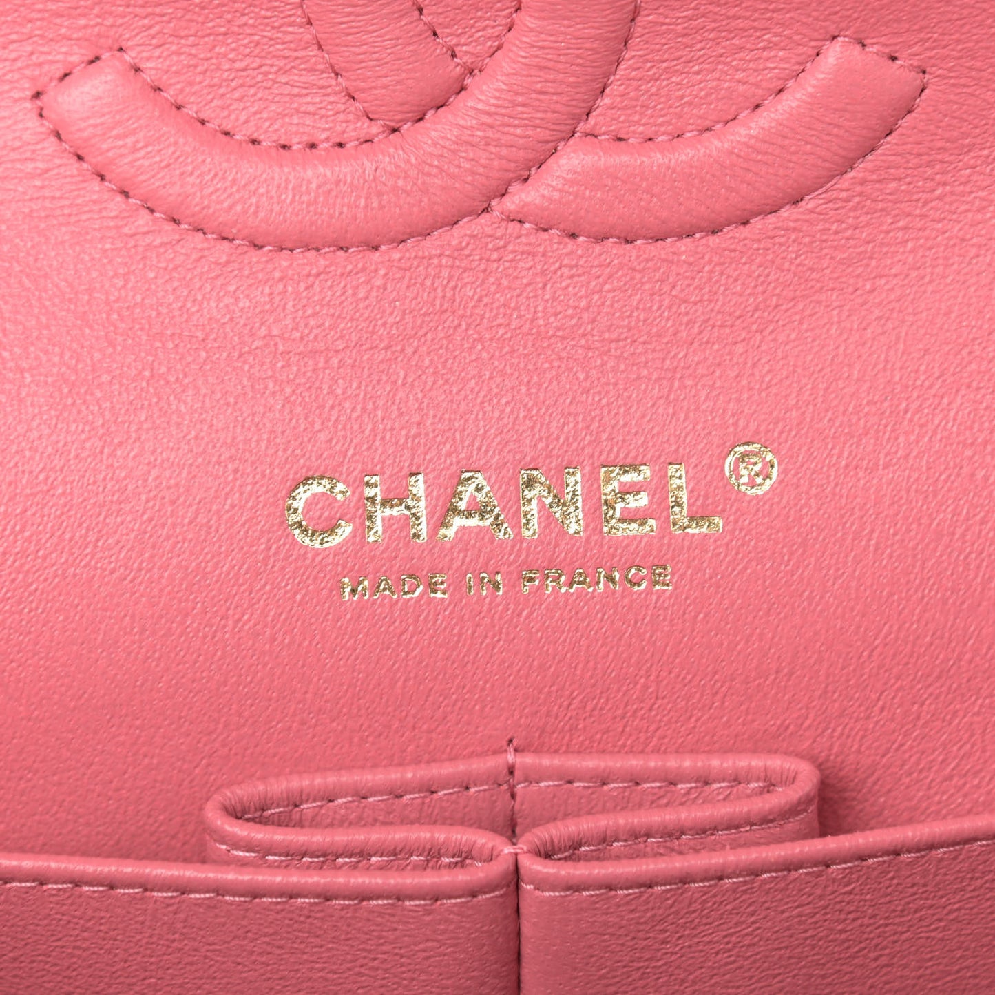 Metallic Caviar Quilted Medium Double Flap Pink