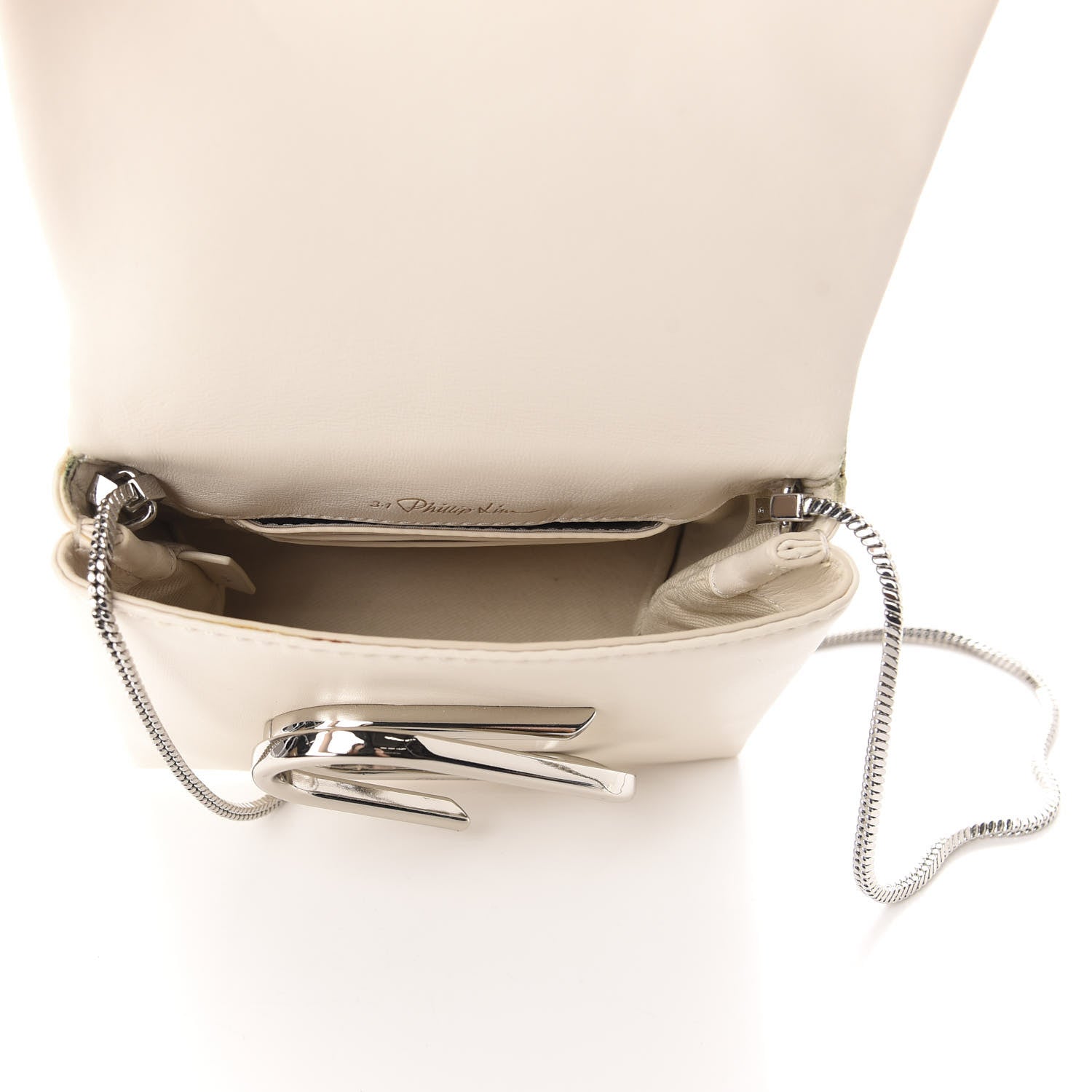 3.1 Phillip Lim 3.1 Calfskin Alix Soft Flap Clutch White 5 of 13