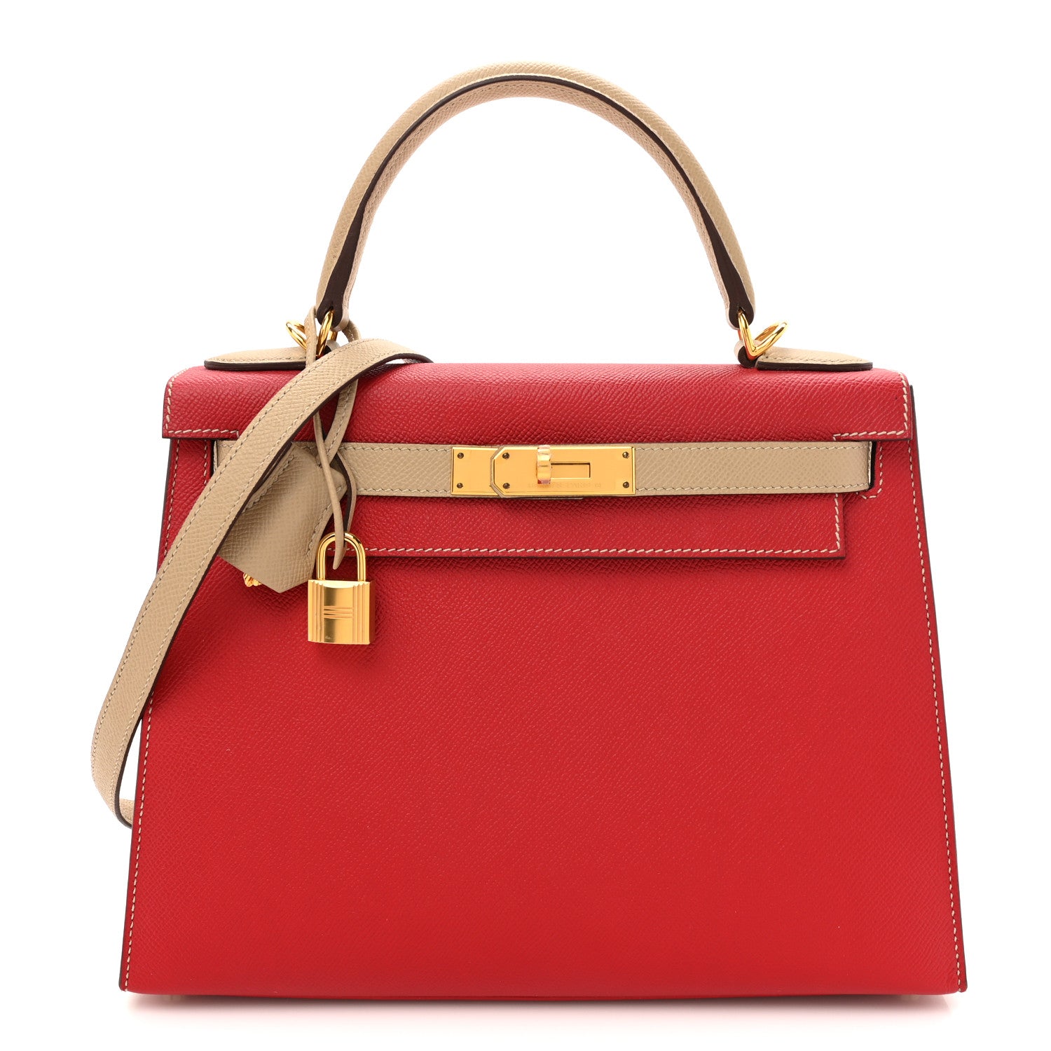 Hermes Epsom Horseshoe Kelly Sellier 28 Rouge Casaque Trench 1 of 10