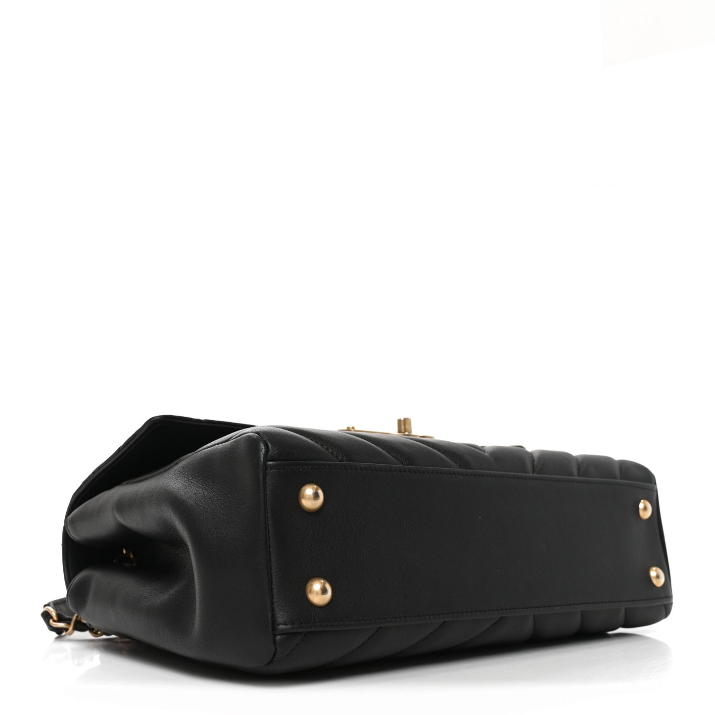 Calfskin Quilted Chevron In The City Bag Black