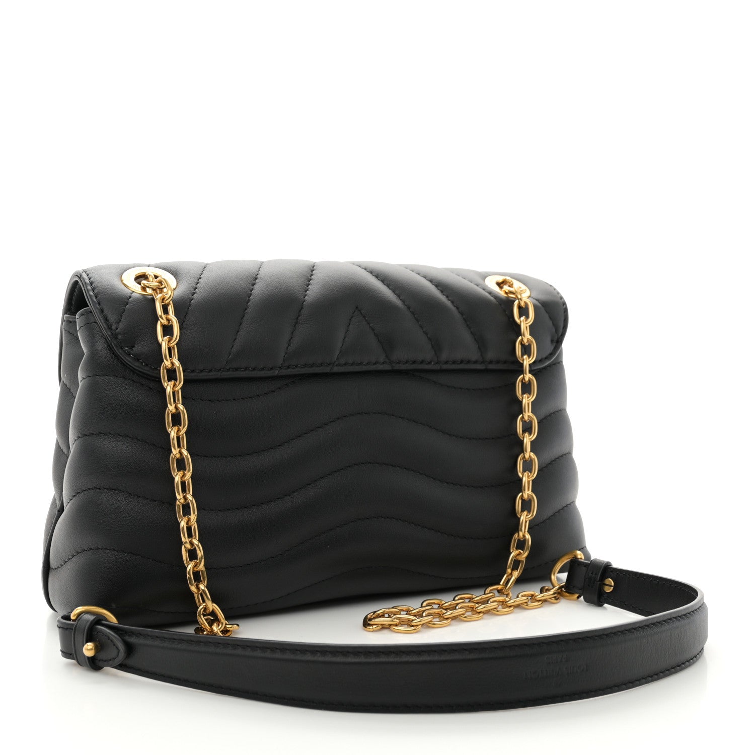 Louis Vuitton Calfskin LV New Wave Chain Bag Black 3 of 11