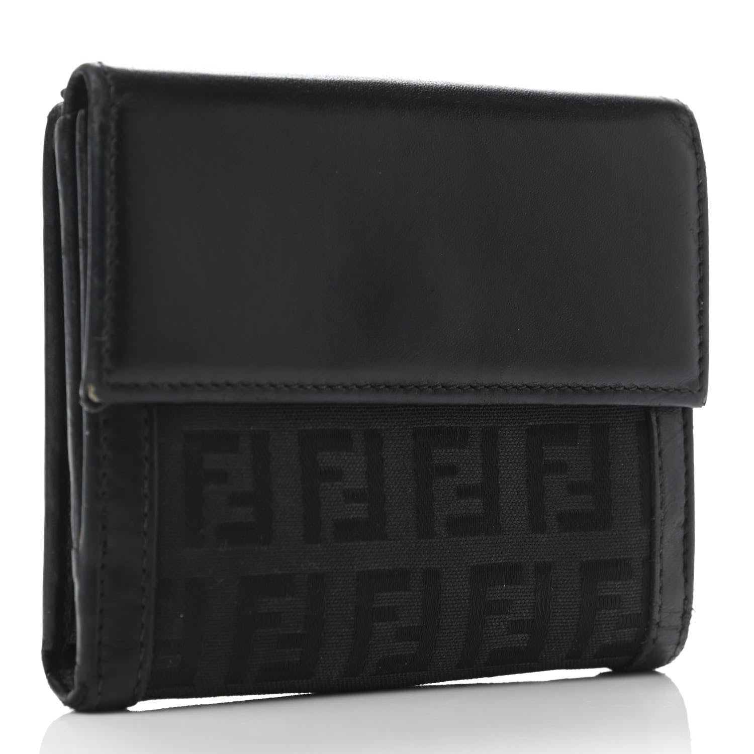 Fendi Zucchino Compact Wallet Black 2 of 4