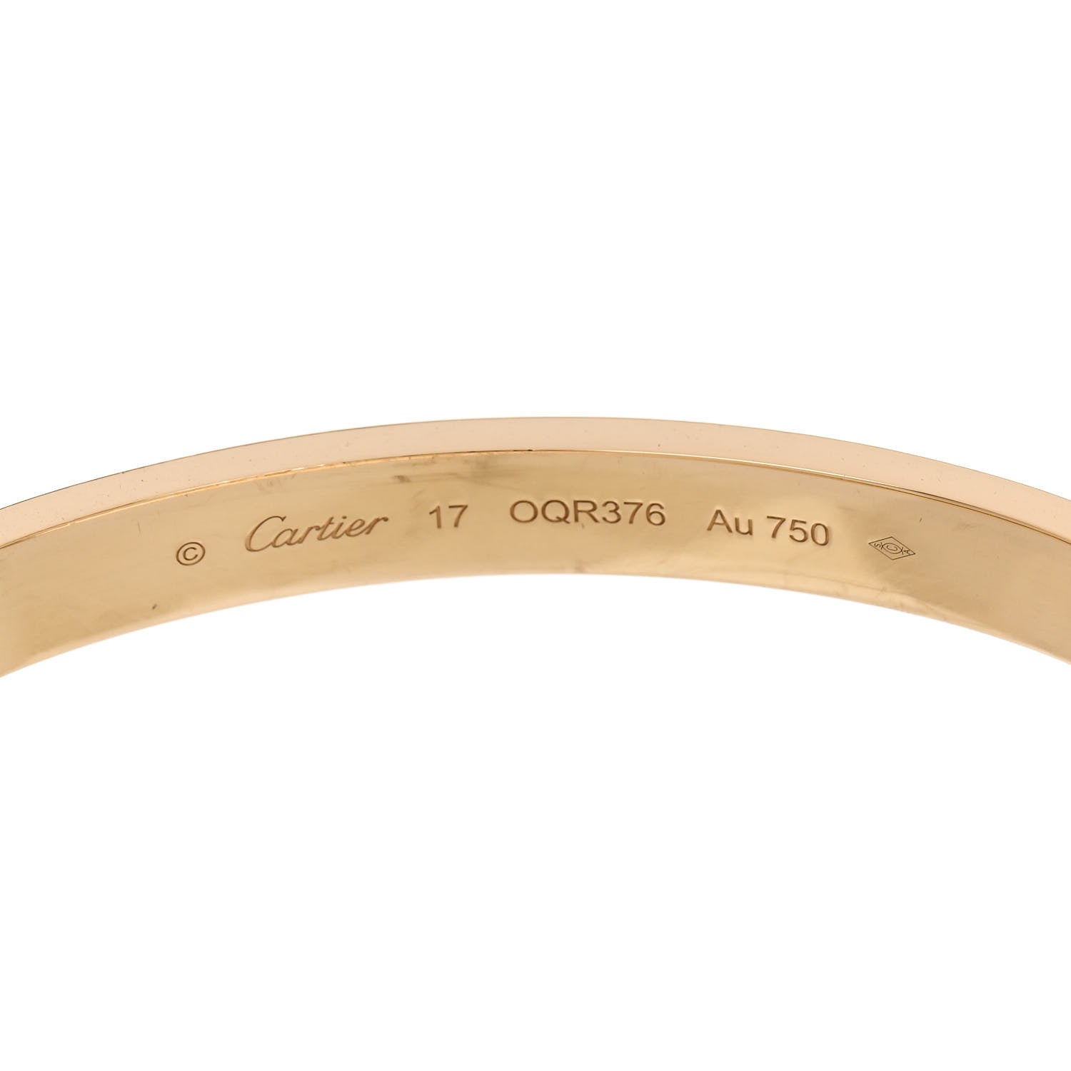 Cartier 18K Yellow Gold LOVE Bracelet 17 6 of 9