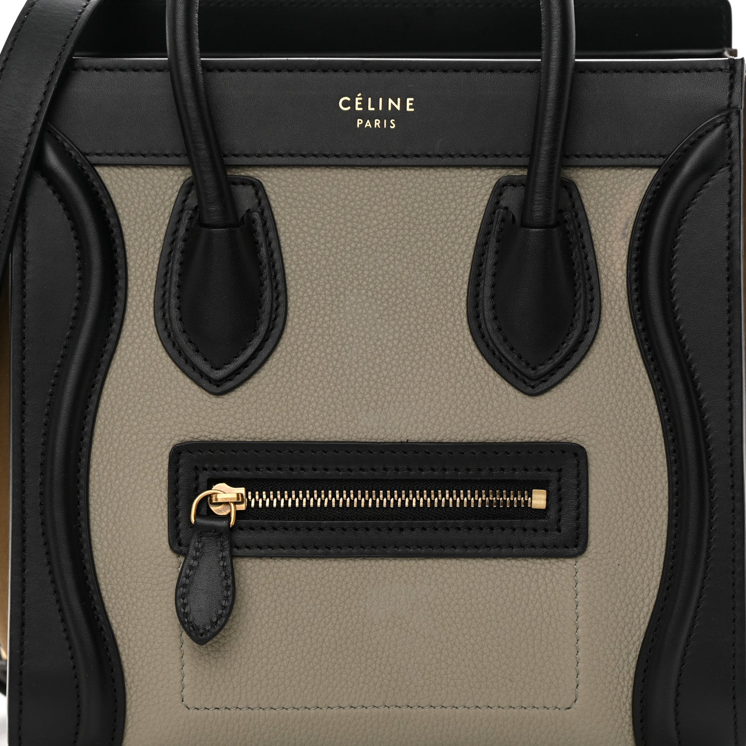 Celine Baby Grained Calfskin Nubuck Nano Tri-Color Luggage Stone 8 of 15