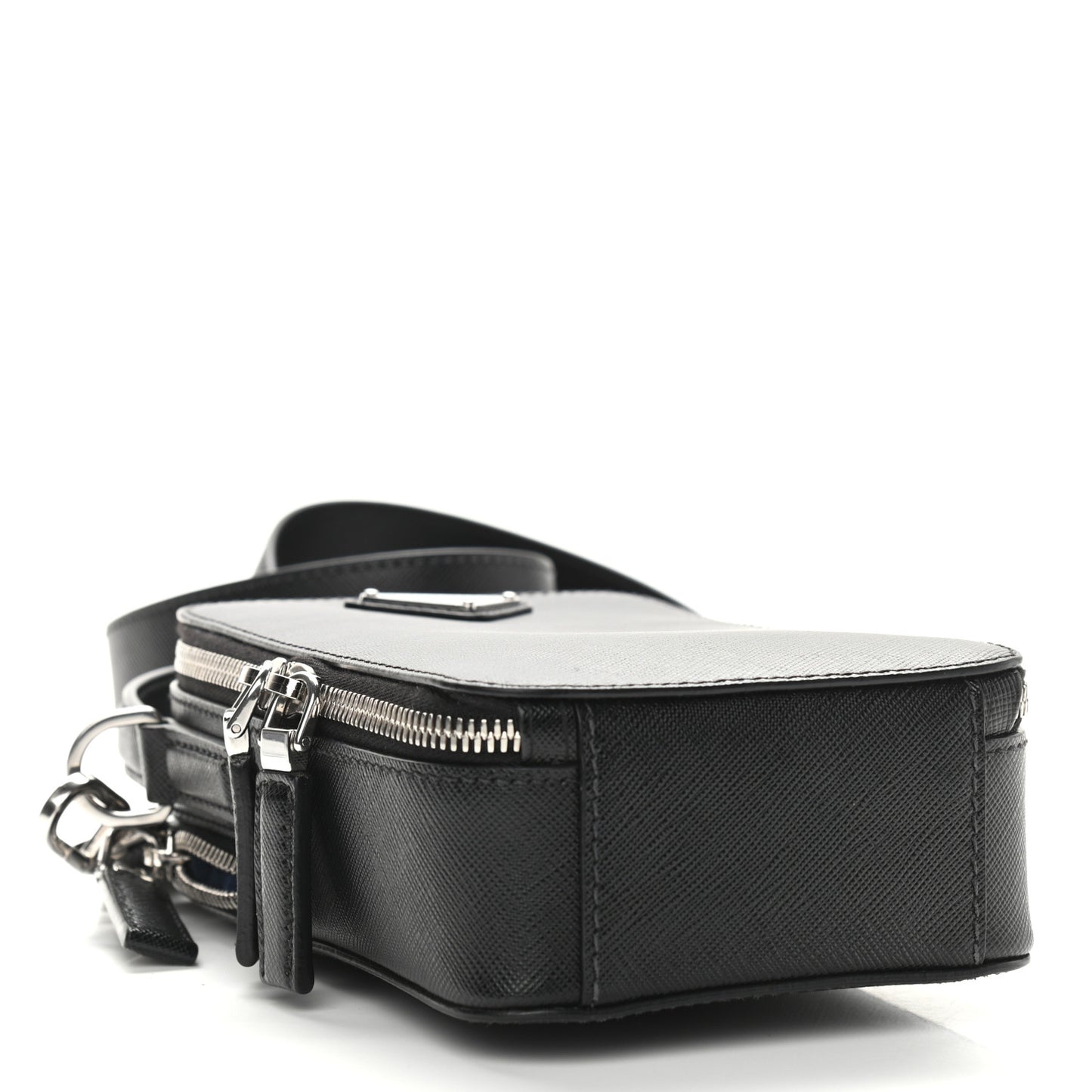 Saffiano Travel Brique Crossbody Messenger Bag Black