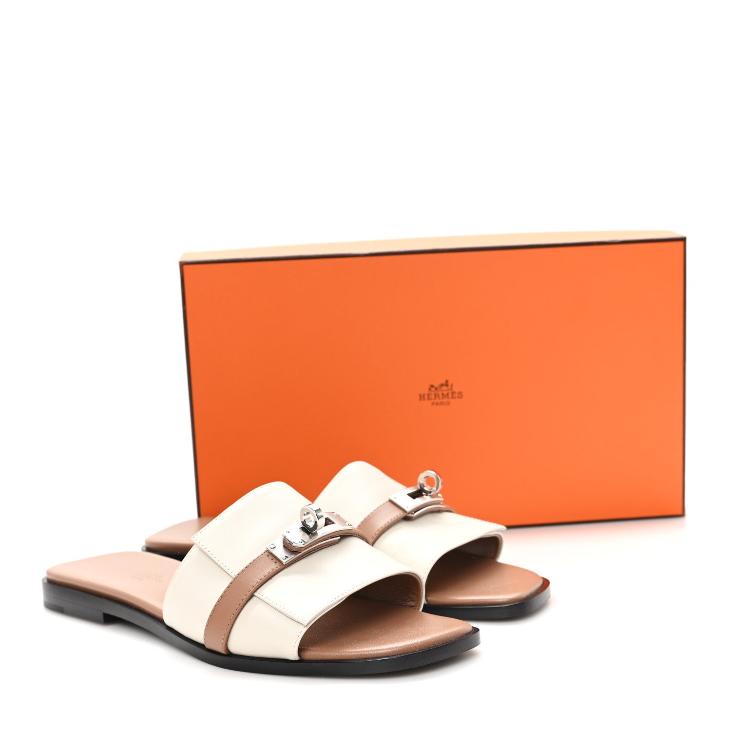 Hermes Calfskin Giulia Sandals 37 Beige Glaise 10 of 10