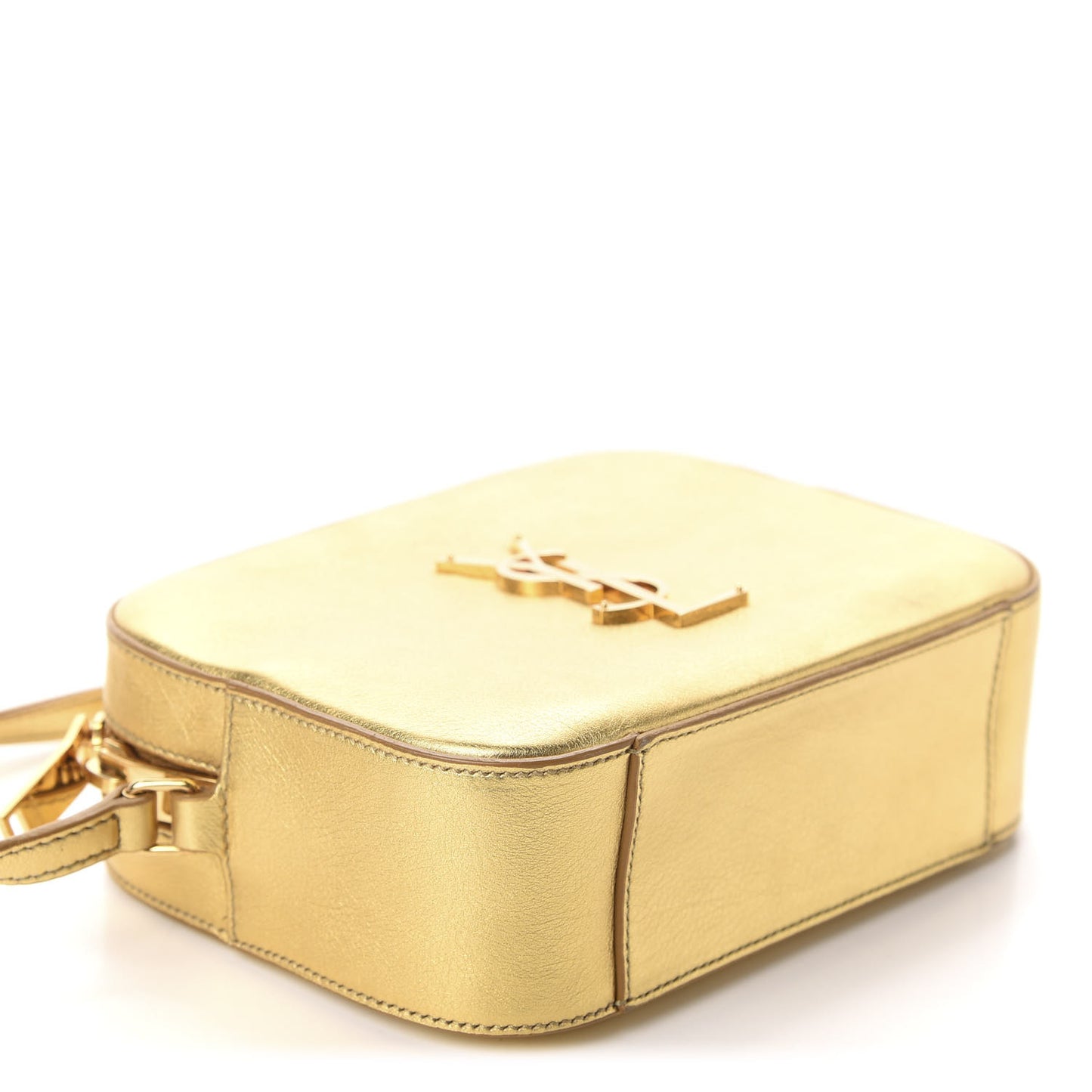 Metallic Calfskin Small Classic Monogram Camera Bag Gold