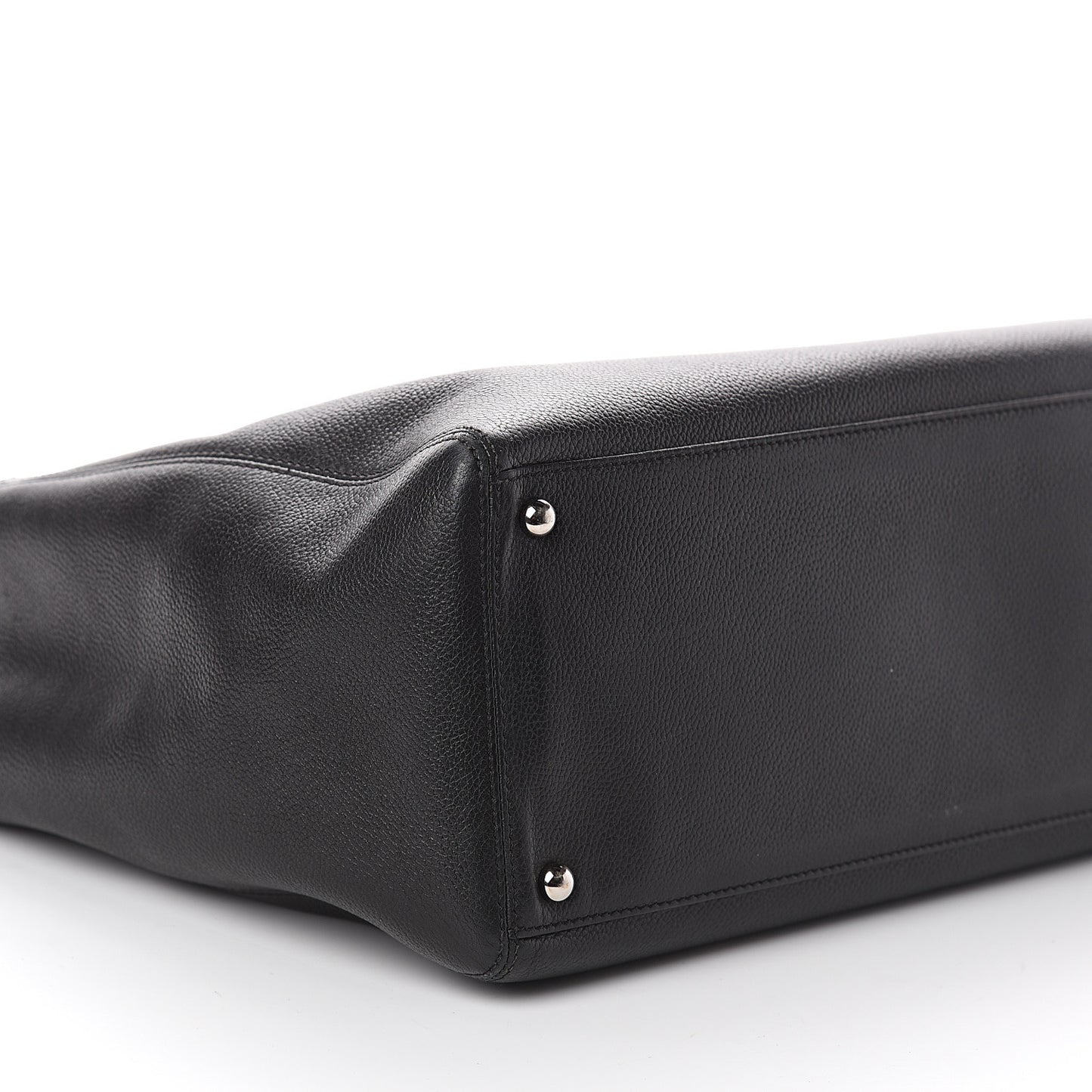 Calfskin Cerf Executive Shopper Tote Black