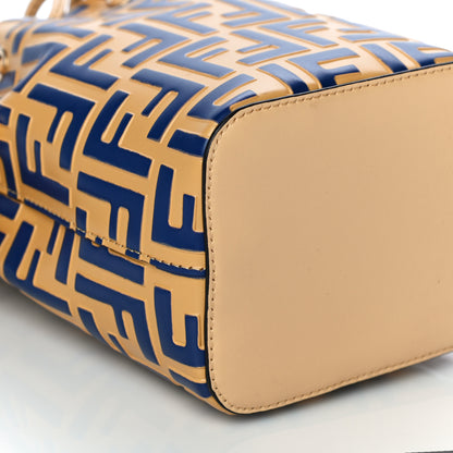 Fendi Vitello Liberty F is Fendi Bi-Color FF 1974 Embossed Mini Mon Tresor Bucket Bag Savana Blue Elettrico 11 of 18