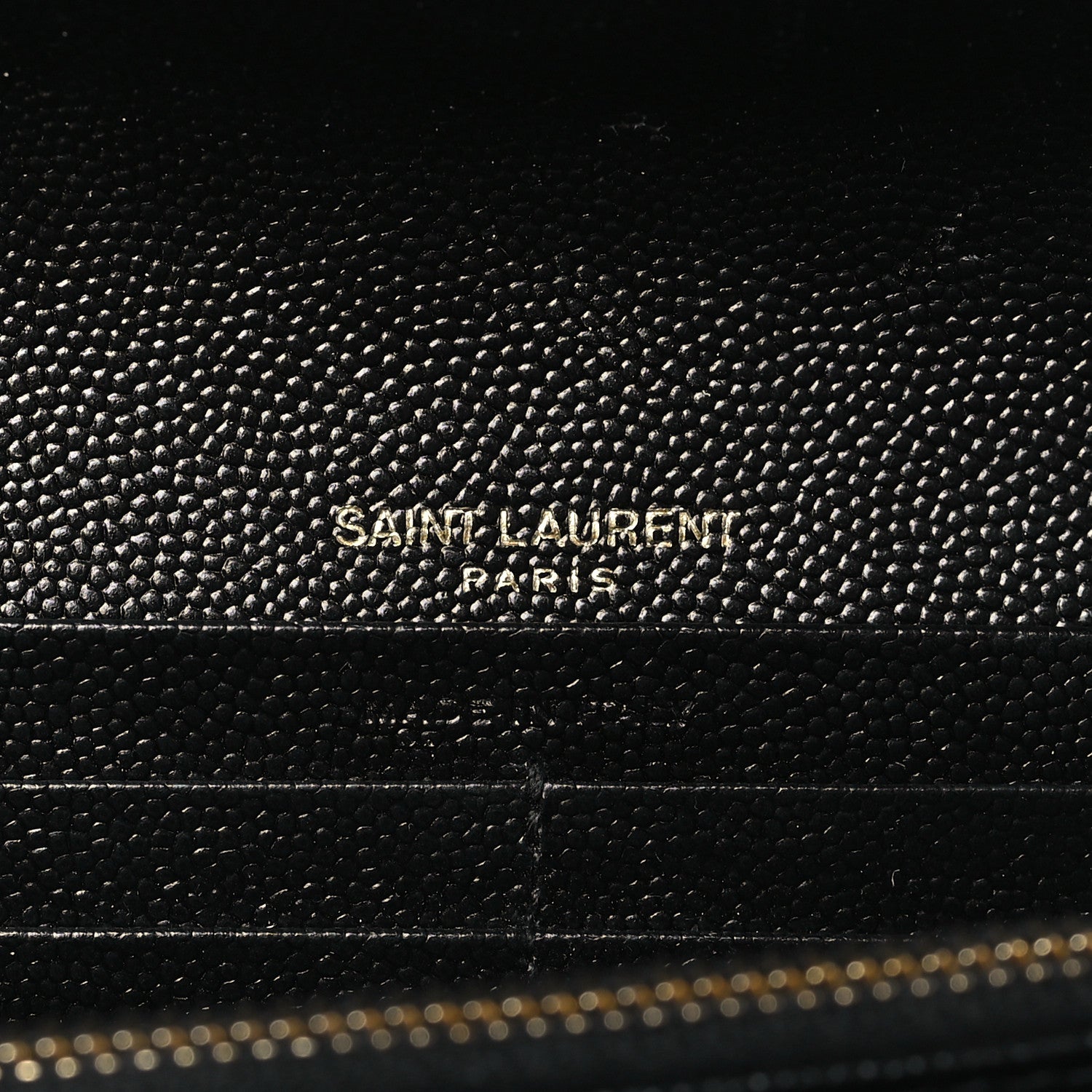 Saint Laurent Grain De Poudre Matelasse Chevron Monogram Flap Wallet Black 6 of 8
