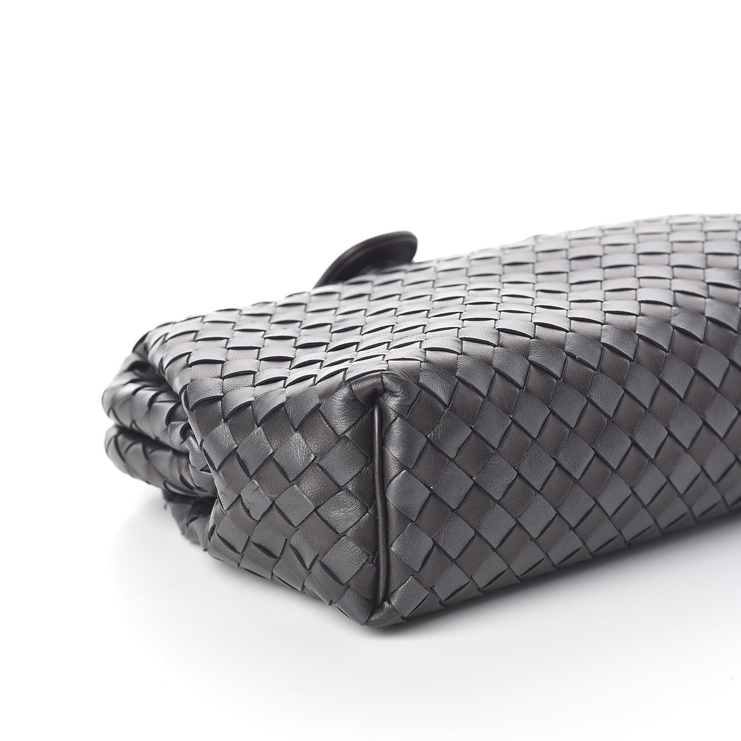 Metallic Nappa Intrecciato The Lauren 1980 Clutch Quetsche Antique Silver