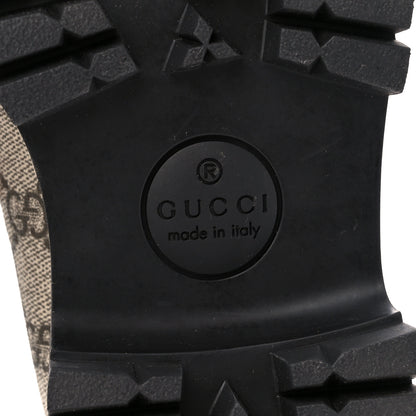 Gucci GG Supreme Monogram Cordovan Lux Womens Harald Horsebit 25mm Platform Loafers 37 Beige Sugar Pink Crop Shine Purple Marine 6 of 9