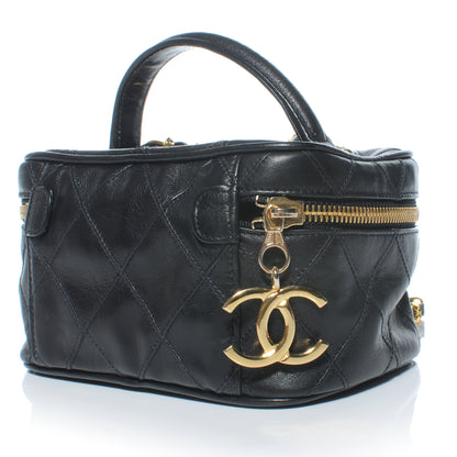 Chanel Calfskin Diamond Stitched Small Shoulder Bag Black 3 of 9