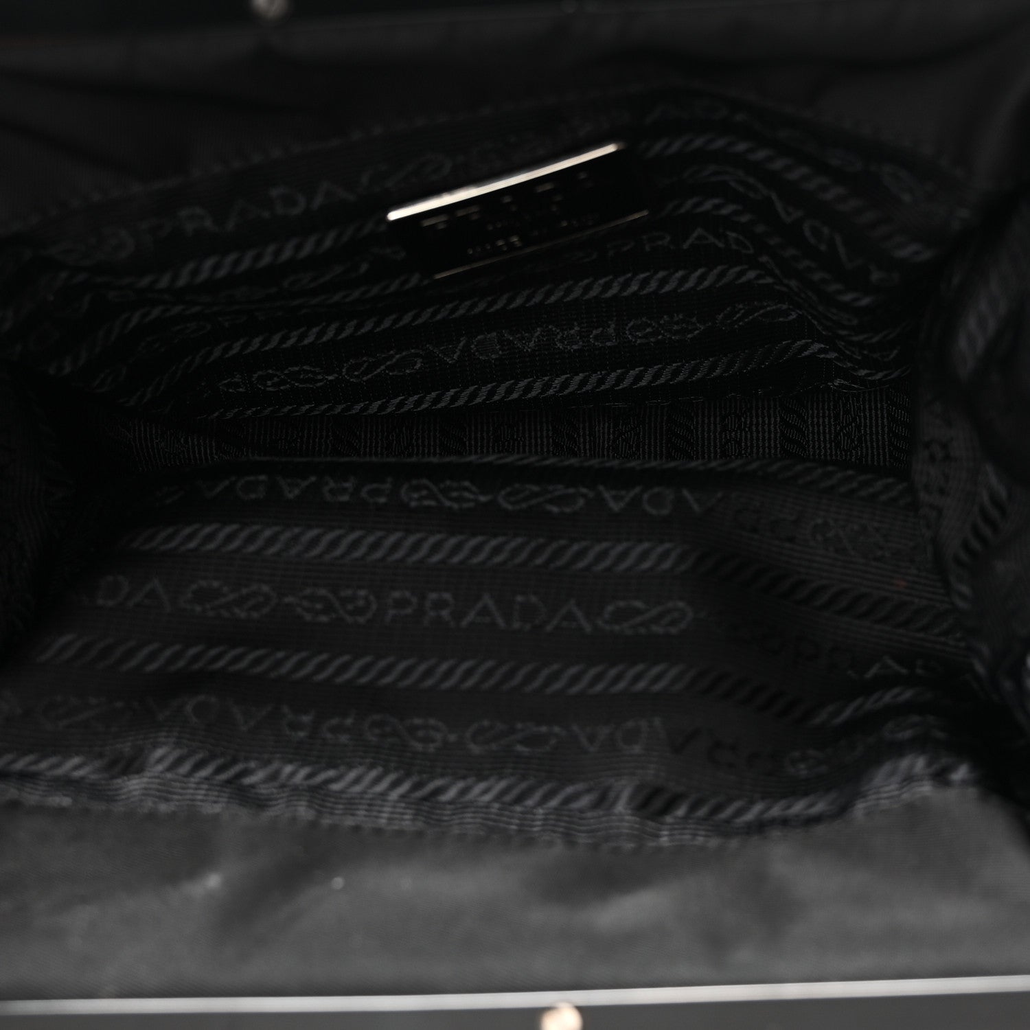 Prada Tessuto Nylon Kisslock Frame Shoulder Bag Black 5 of 9