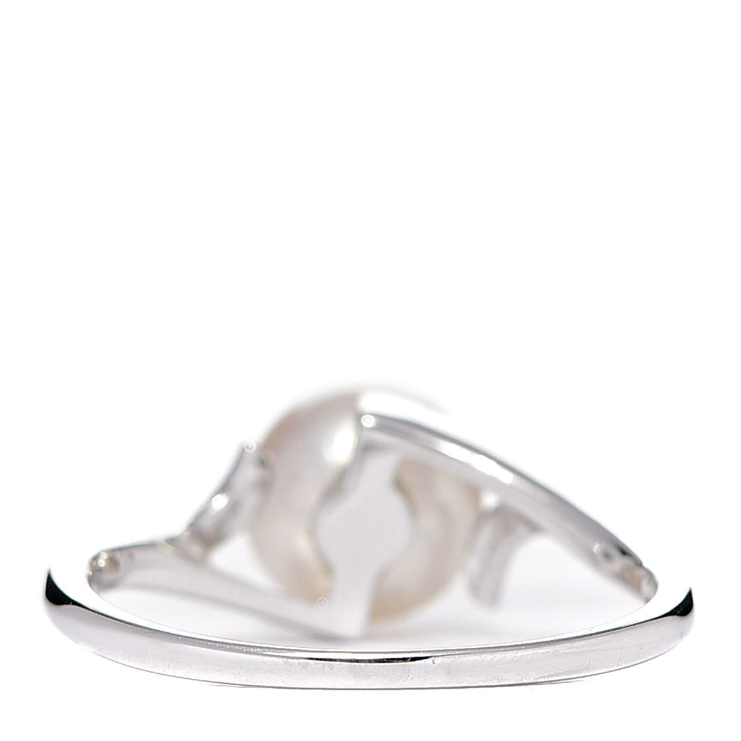 18K White Gold Akoya Pearl 7mm Ring 51 5.75