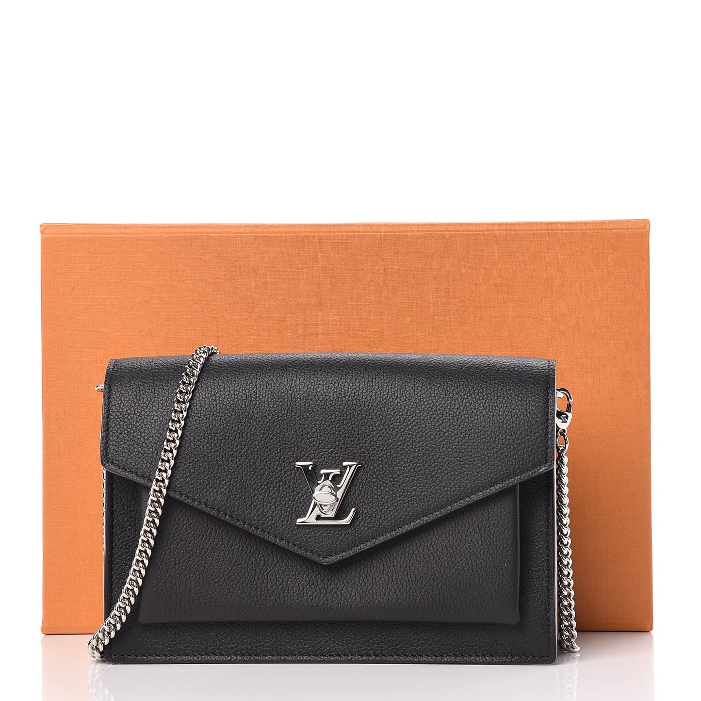 Soft Calfskin My Lockme Chain Pochette Black