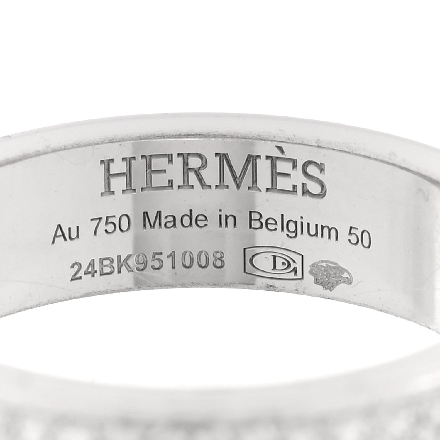 Hermes 18K White Gold Diamond Kelly Ring 50 5.5 4 of 5