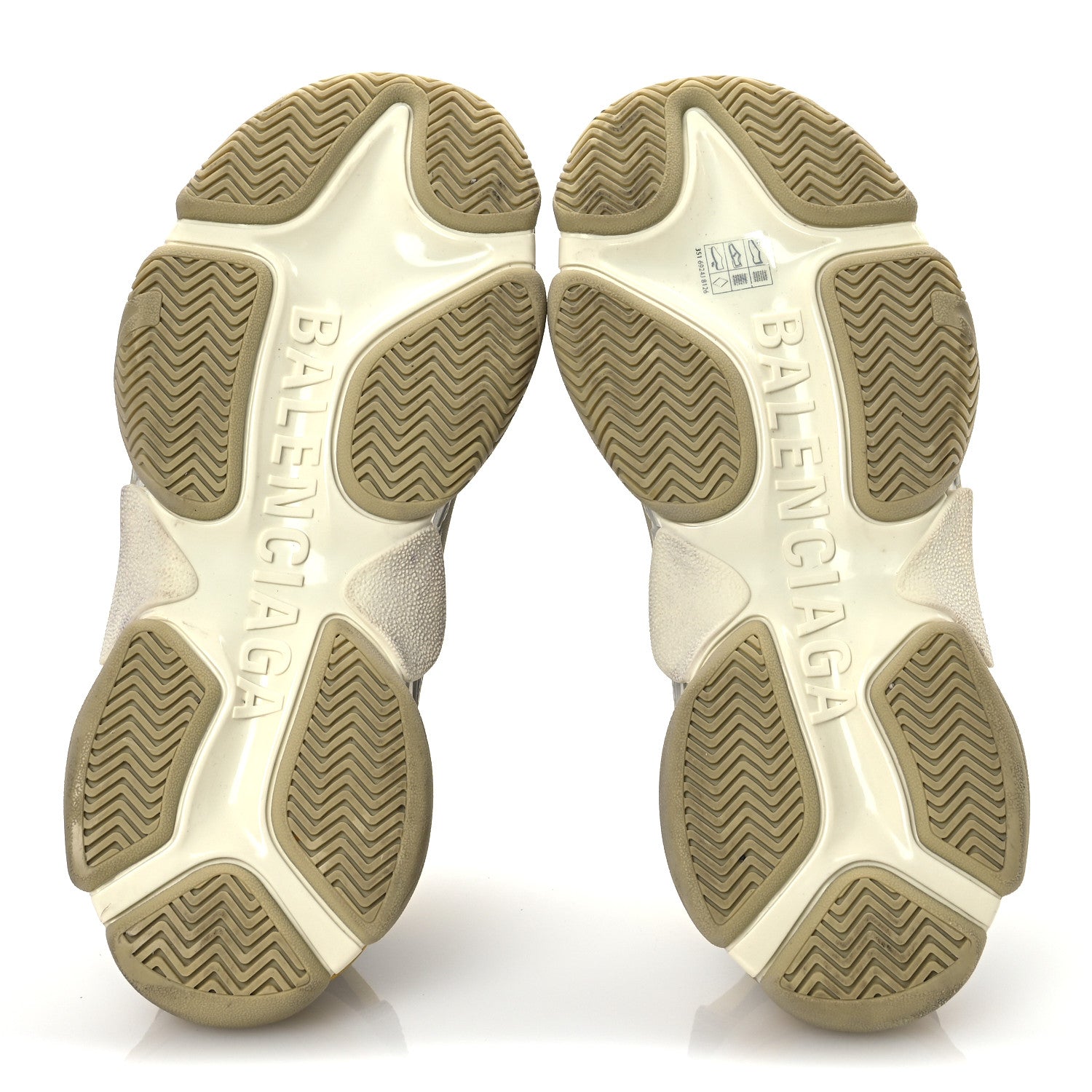 Balenciaga X GUCCI Maxi GG Supreme Monogram Womens Triple S Sneakers 39 Beige Ebony Black Green 7 of 12