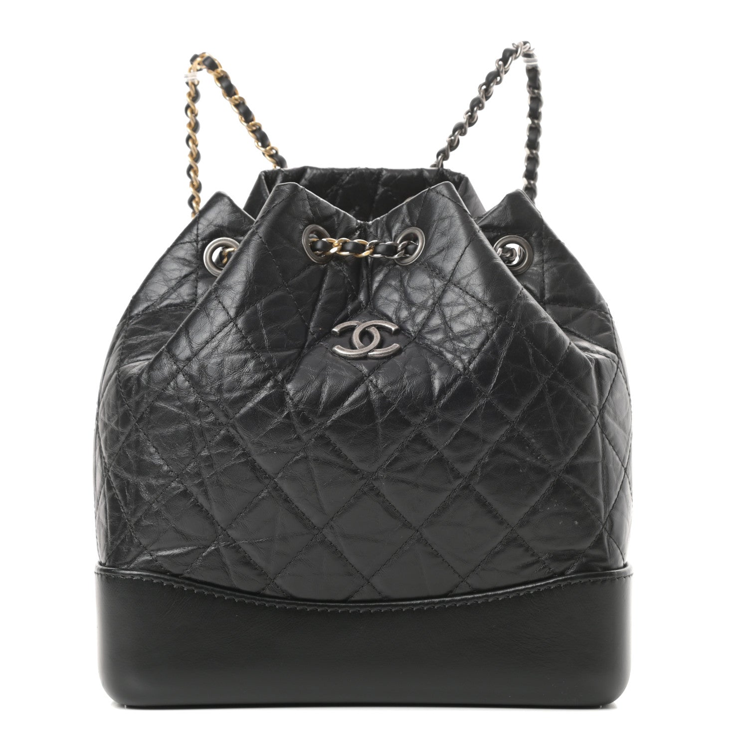 Chanel Aged Calfskin Quilted Small Gabrielle Backpack Black 1 of 14