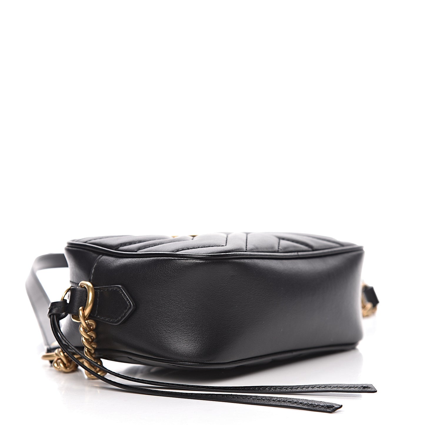 Calfskin Matelasse Mini GG Marmont Chain Shoulder Bag Black