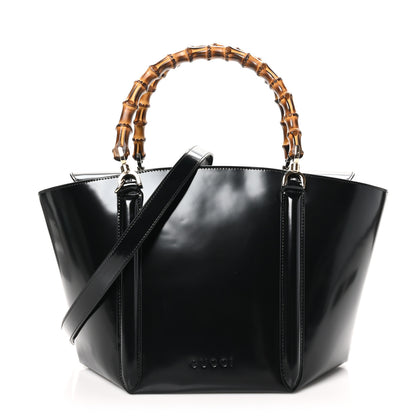 Gucci Spice Lux Nappa Bamboo Basket Bag Black 1 of 9
