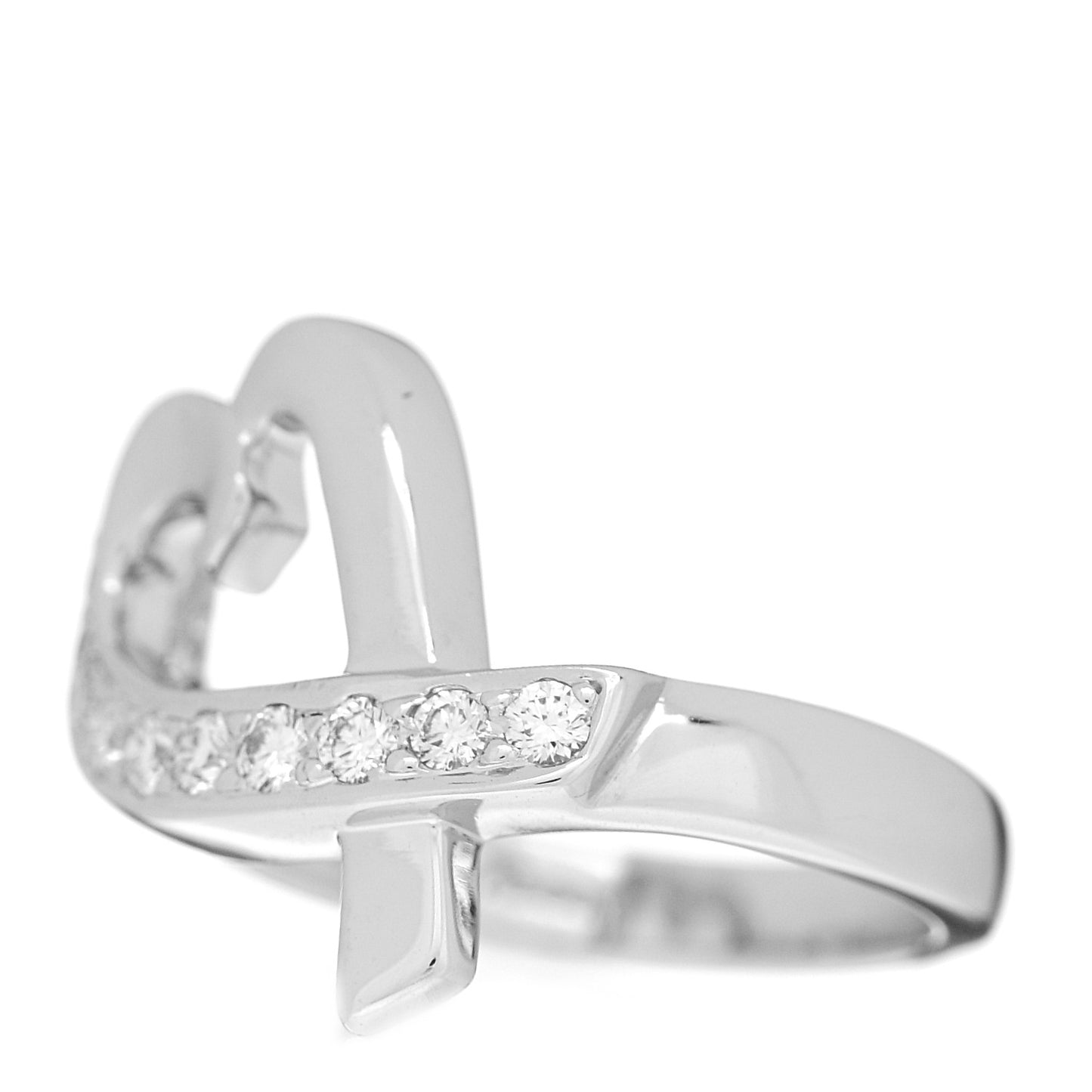 18K White Gold Diamond Paloma Picasso Loving Heart Ring 47 4