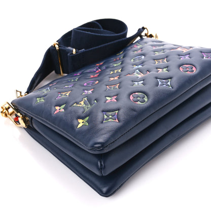 Louis Vuitton Lambskin Embossed Monogram LV Garden Coussin PM Navy 10 of 13