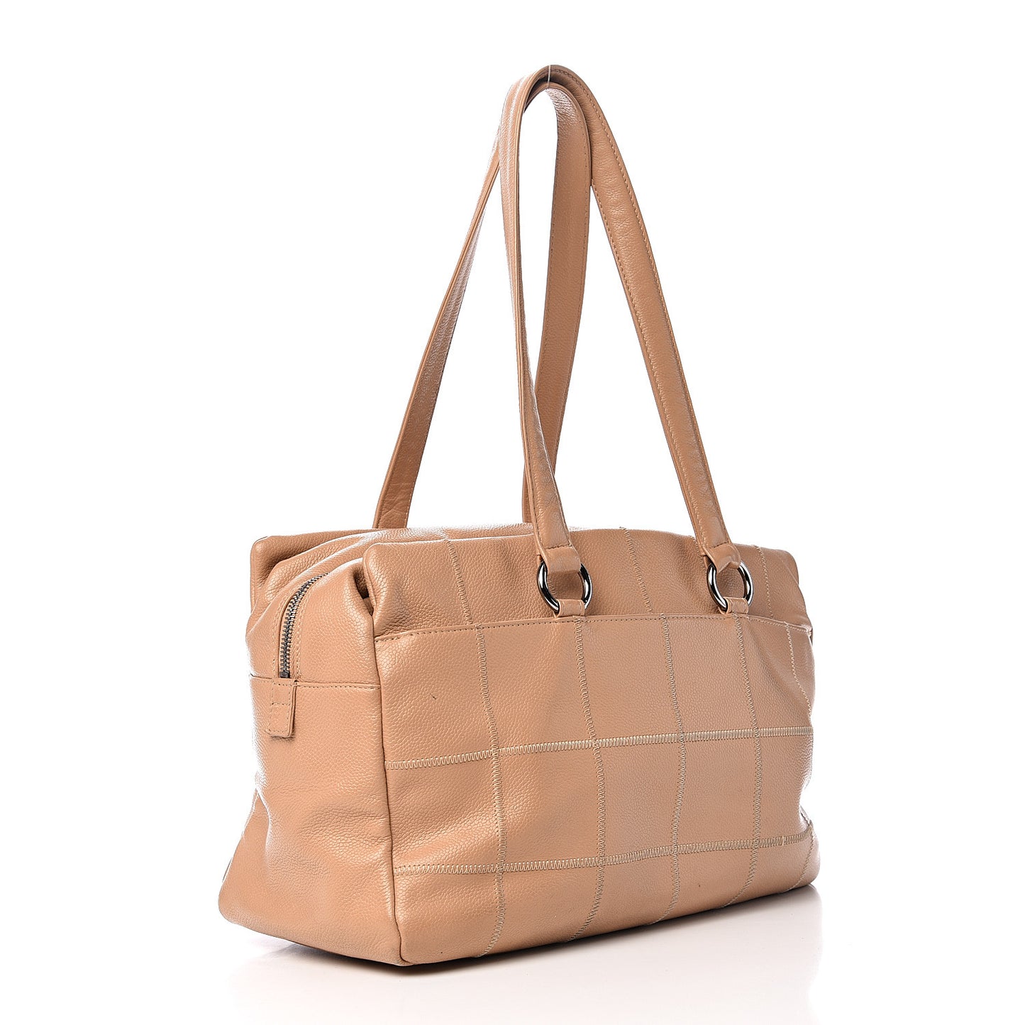 Caviar Square Stitched Tote Beige