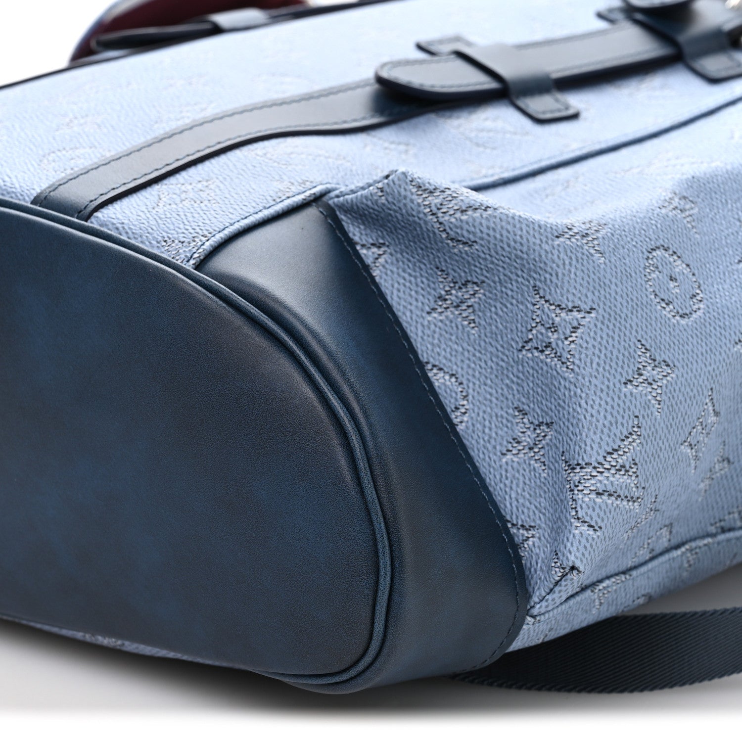 louis vuitton backpack bag charm navy monogram canvas Louis Vuitton Monogram Heritage Christopher Backpack MM Blue 1871319 –  FASHIONPHILE