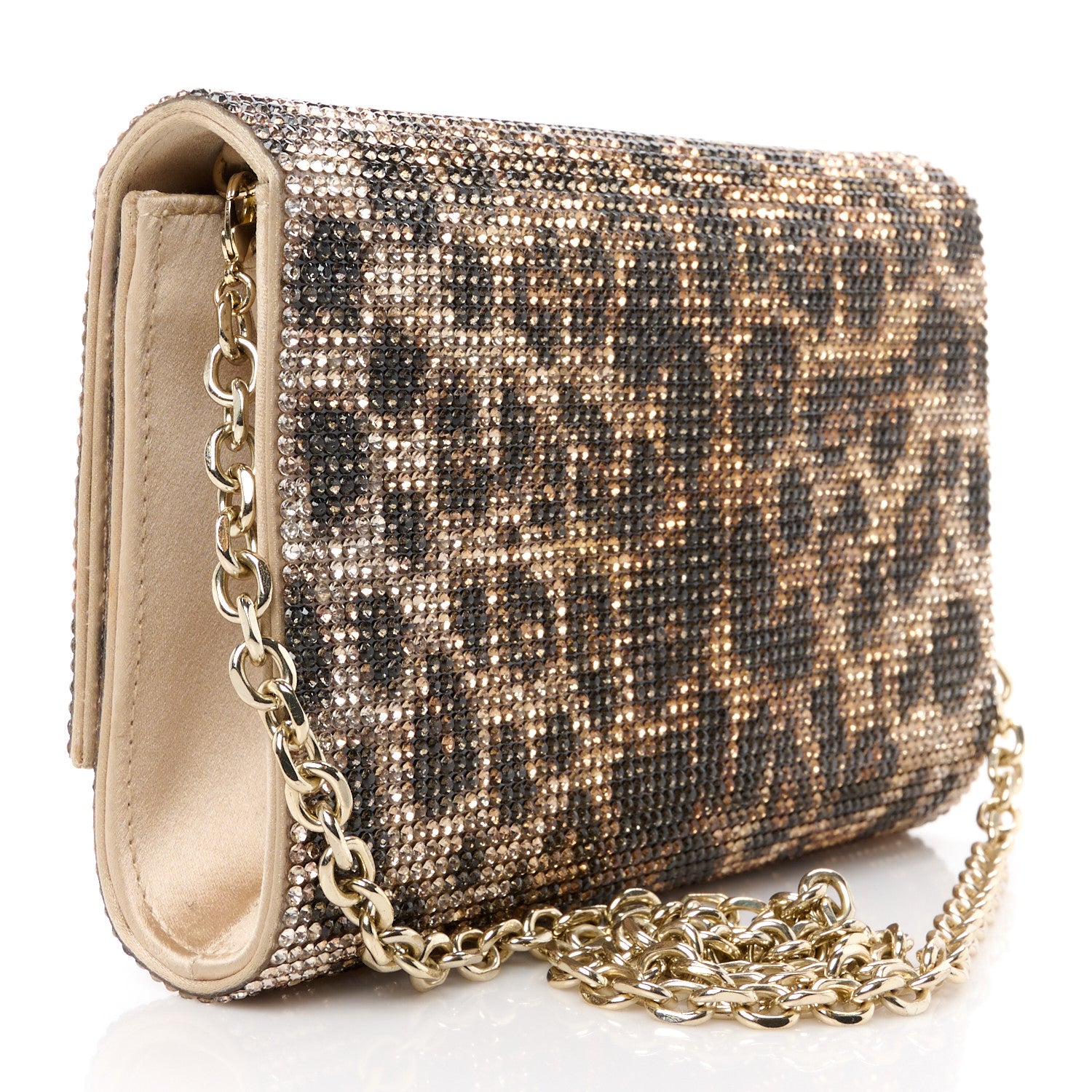 Judith Leiber Swarovski Crystal Fizzoni Leopard Clutch Champagne Multicolor 3 of 16
