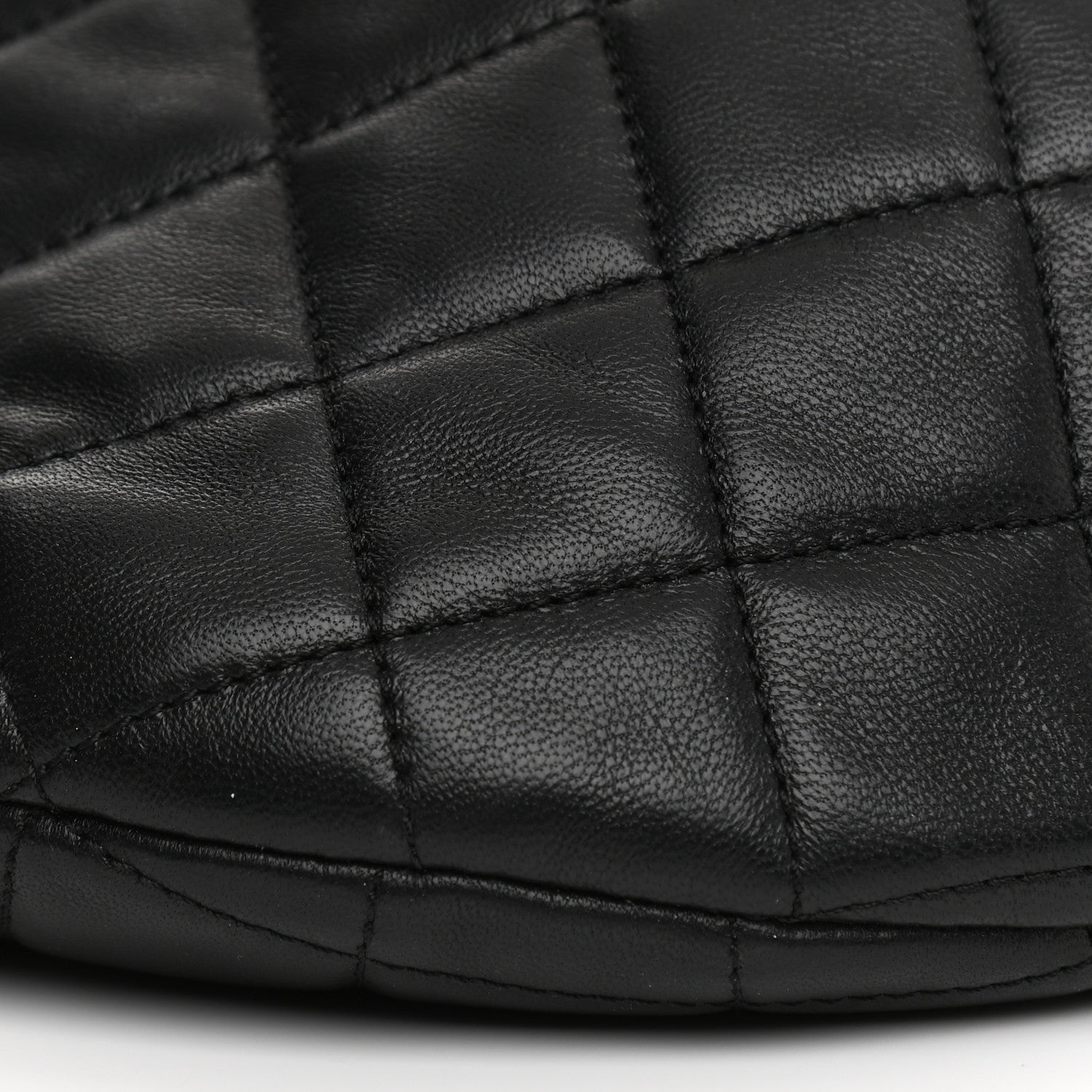 Chanel Lambskin Pearl Quilted CC Belt Bag Black 19 of 21