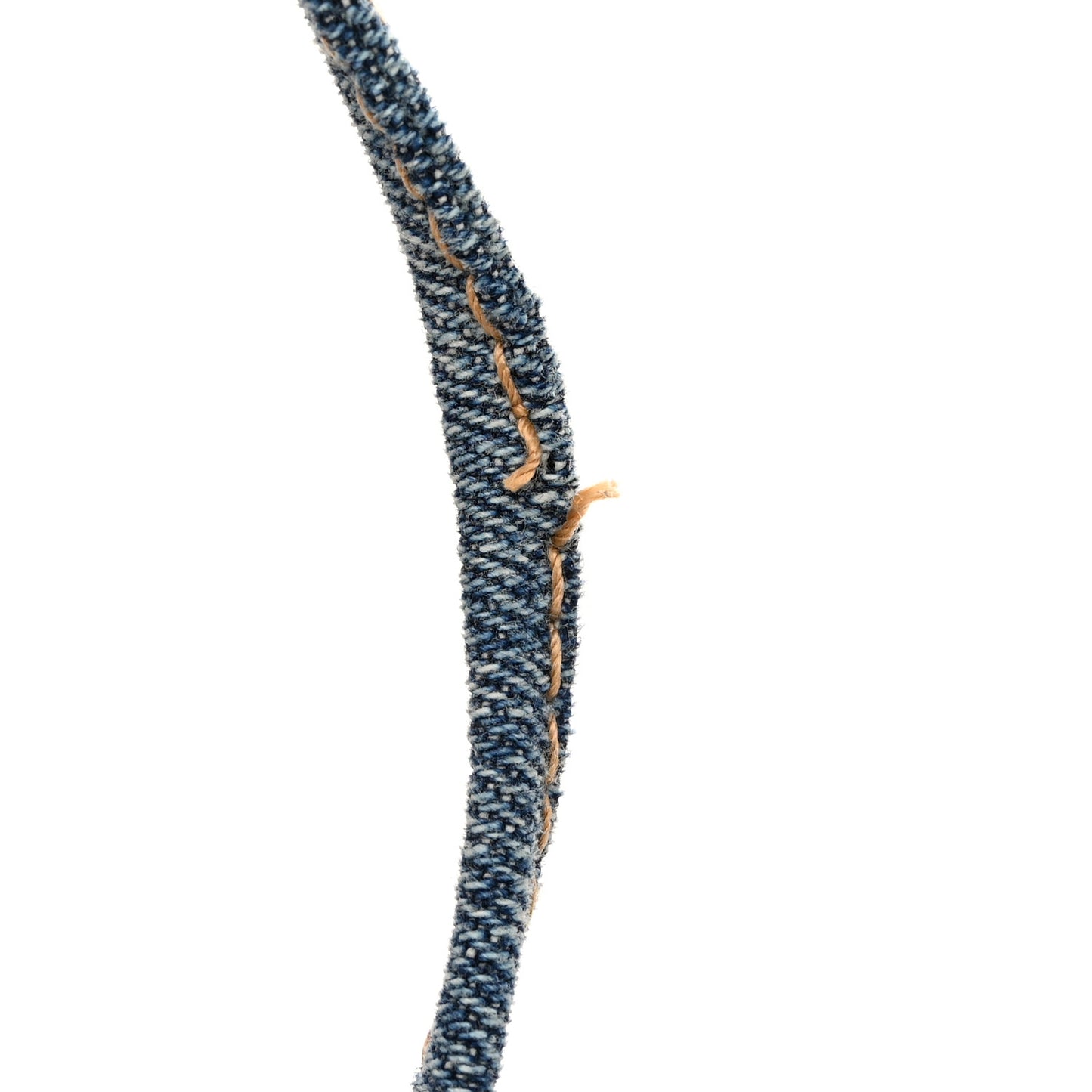 Washed Frayed Denim Crystal Small Le Cagole Shoulder Bag Blue
