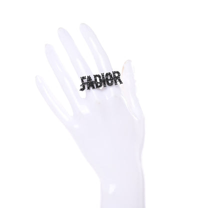 Christian Dior Crystal J'Adior Double Ring M Black 2 of 4