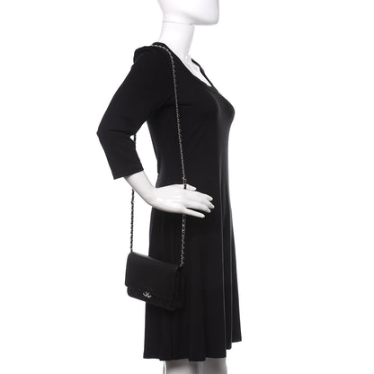 Chanel Grained Calfskin Quilted CC Box Wallet On Chain WOC Black 2 of 13