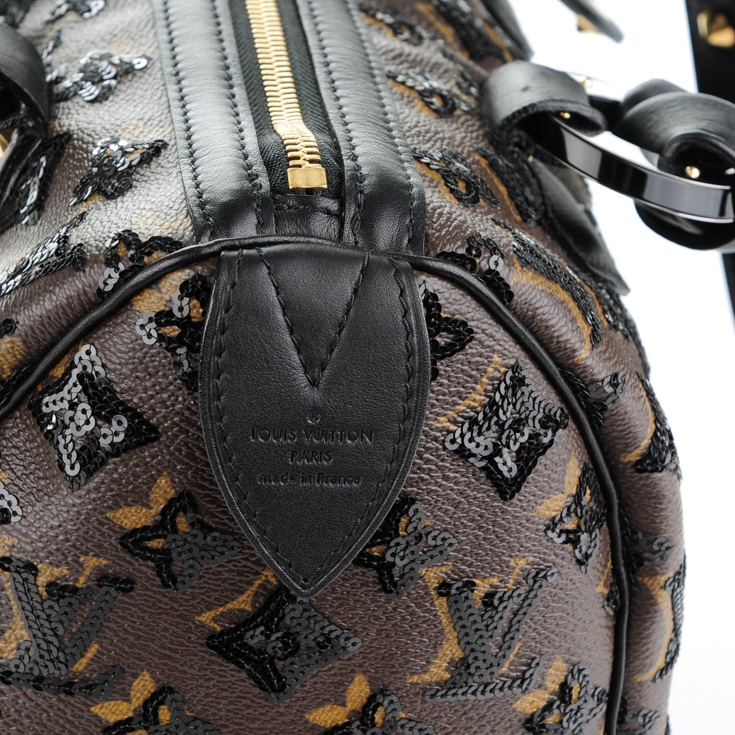 Louis Vuitton Monogram Sequins Eclipse Speedy 28 Black 6 of 8