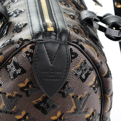 Louis Vuitton Monogram Sequins Eclipse Speedy 28 Black 6 of 8