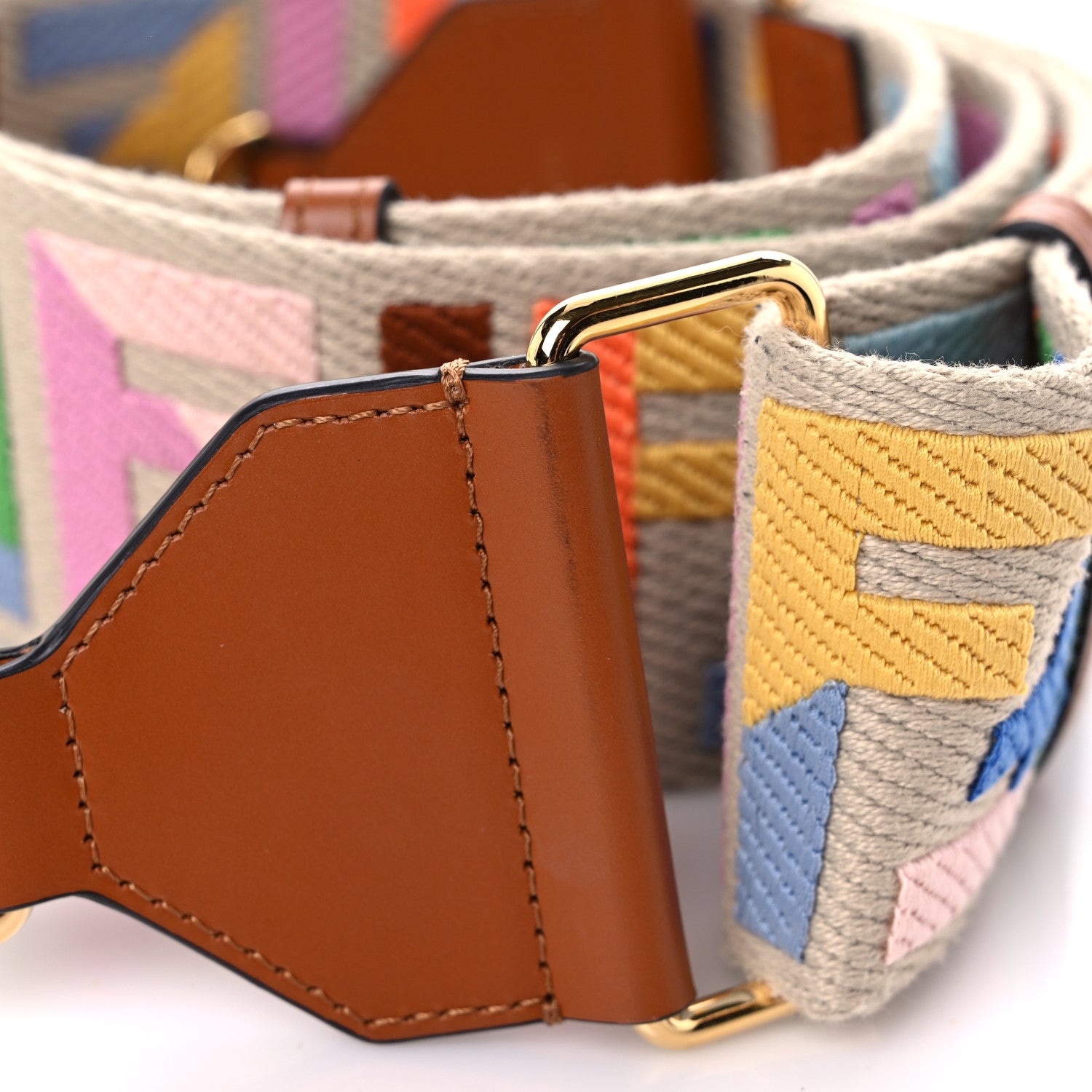 Fendi Canvas Calfskin FF 1974 Adjustable Strap You Multicolor Cuoio 6 of 6