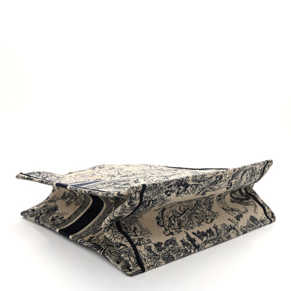Christian Dior Canvas Embroidered Large Dioriviera Toile De Jouy Book Tote Black 4 of 10