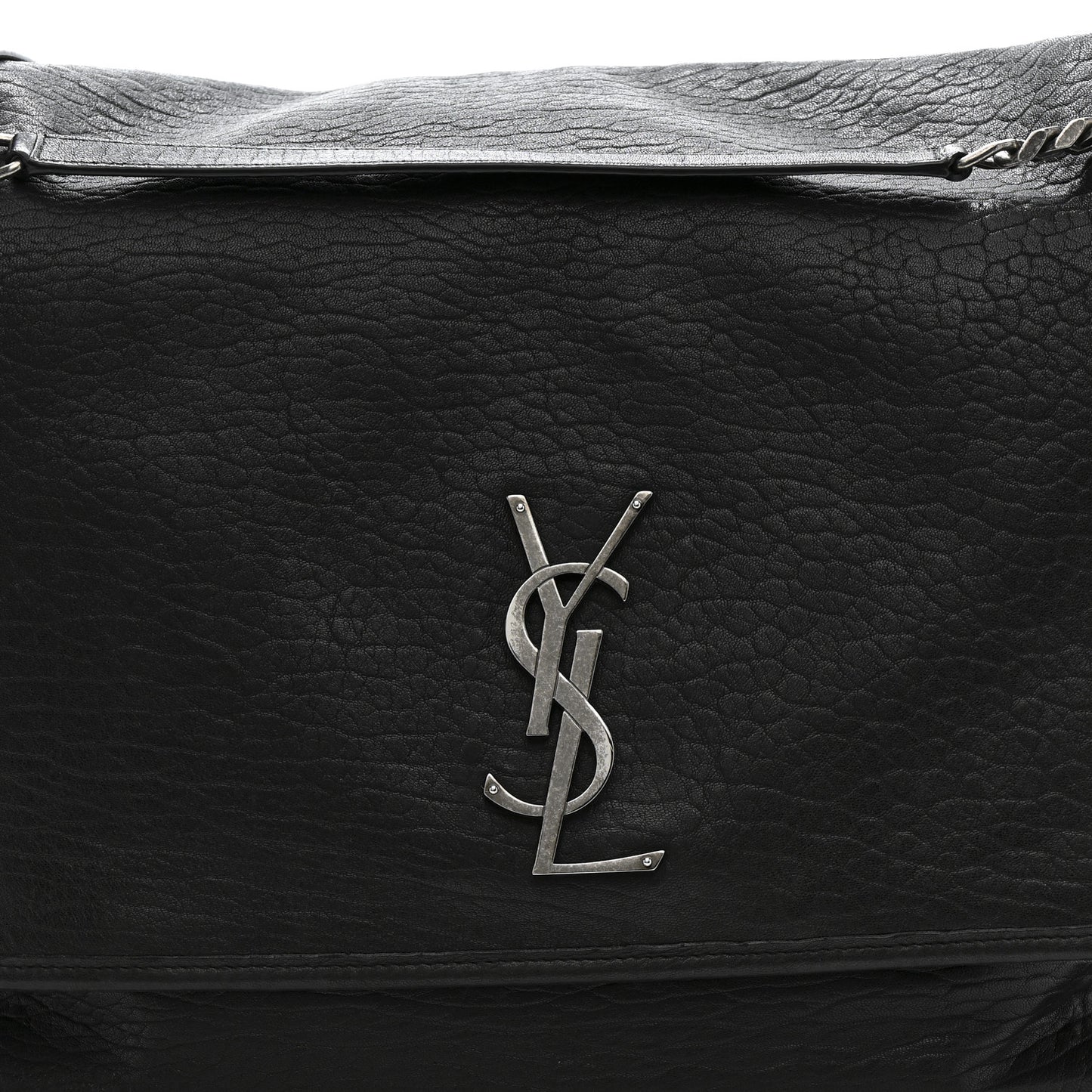 Grained Lambskin Monogram Oversized Niki Chain Satchel Black