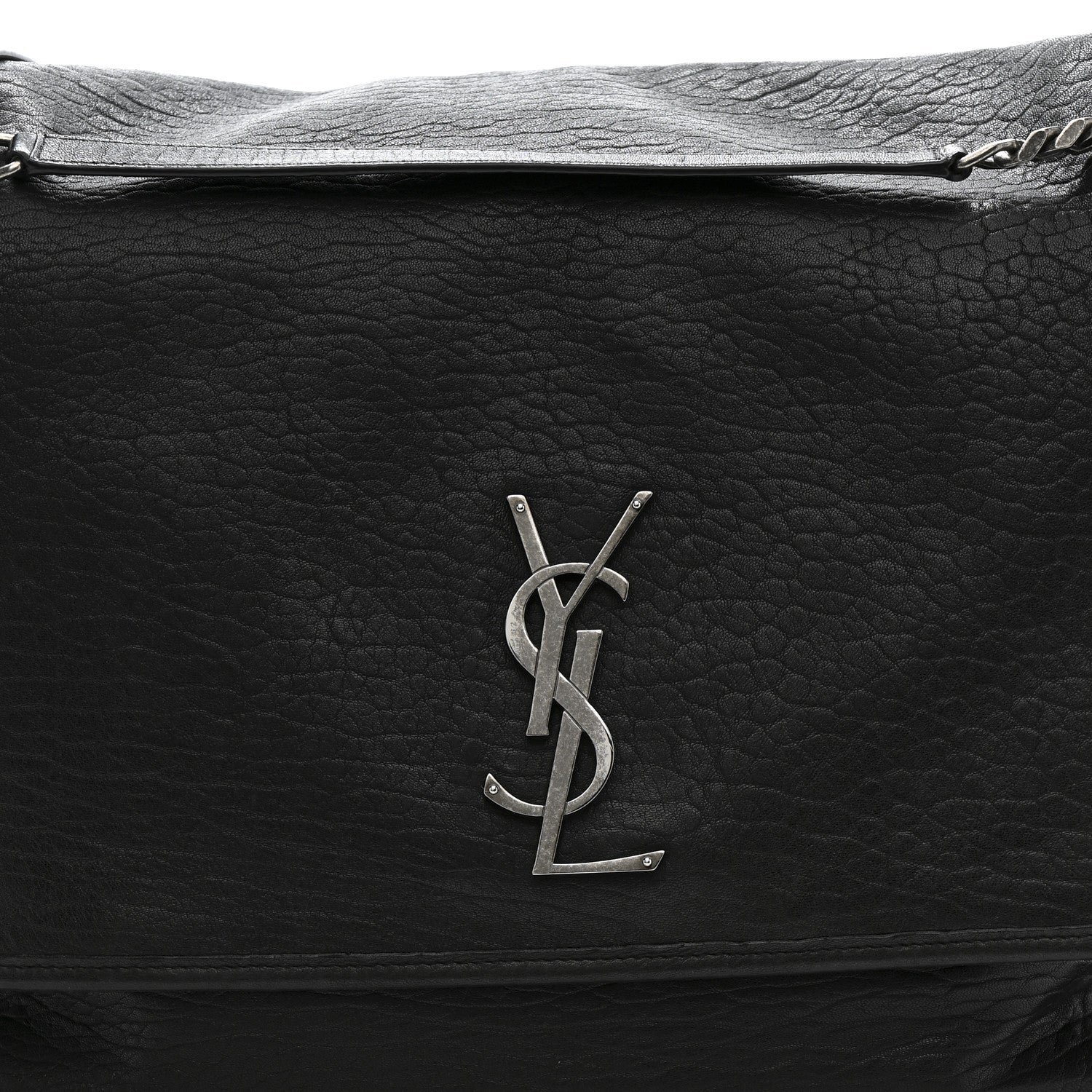 Saint Laurent Grained Lambskin Monogram Oversized Niki Chain Satchel Black 10 of 15