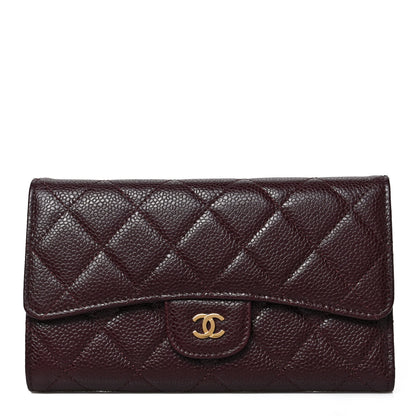 Chanel Caviar Quilted Large Flap Wallet Burgundy 1 of 6