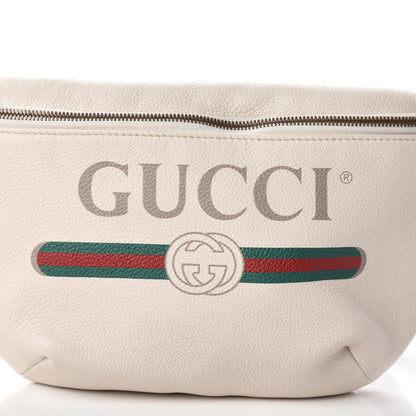 Gucci Grained Calfskin Logo Belt Bag White 7 of 9