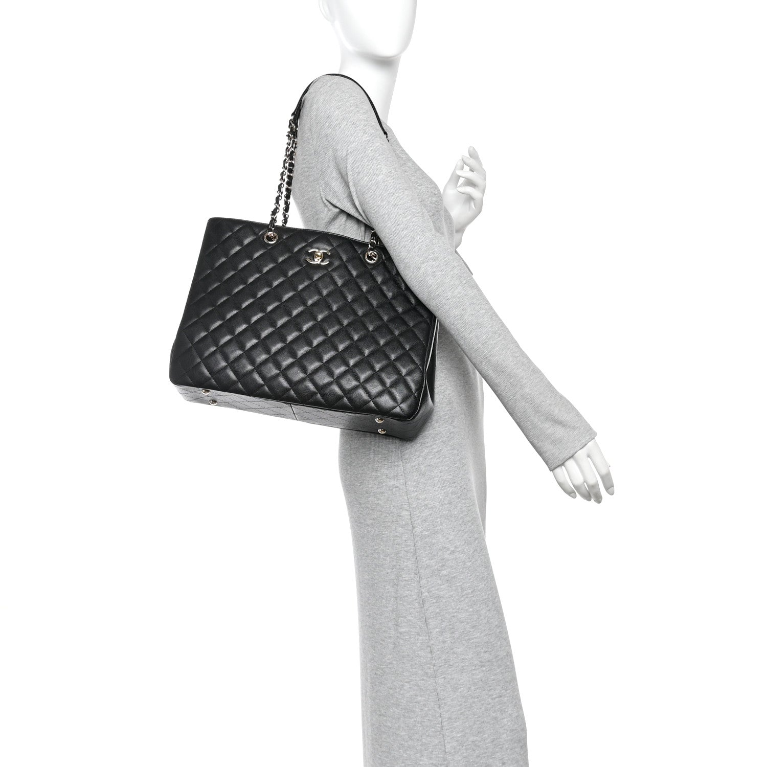 Chanel Caviar Quilted Large Shopping Tote Black 2 of 11
