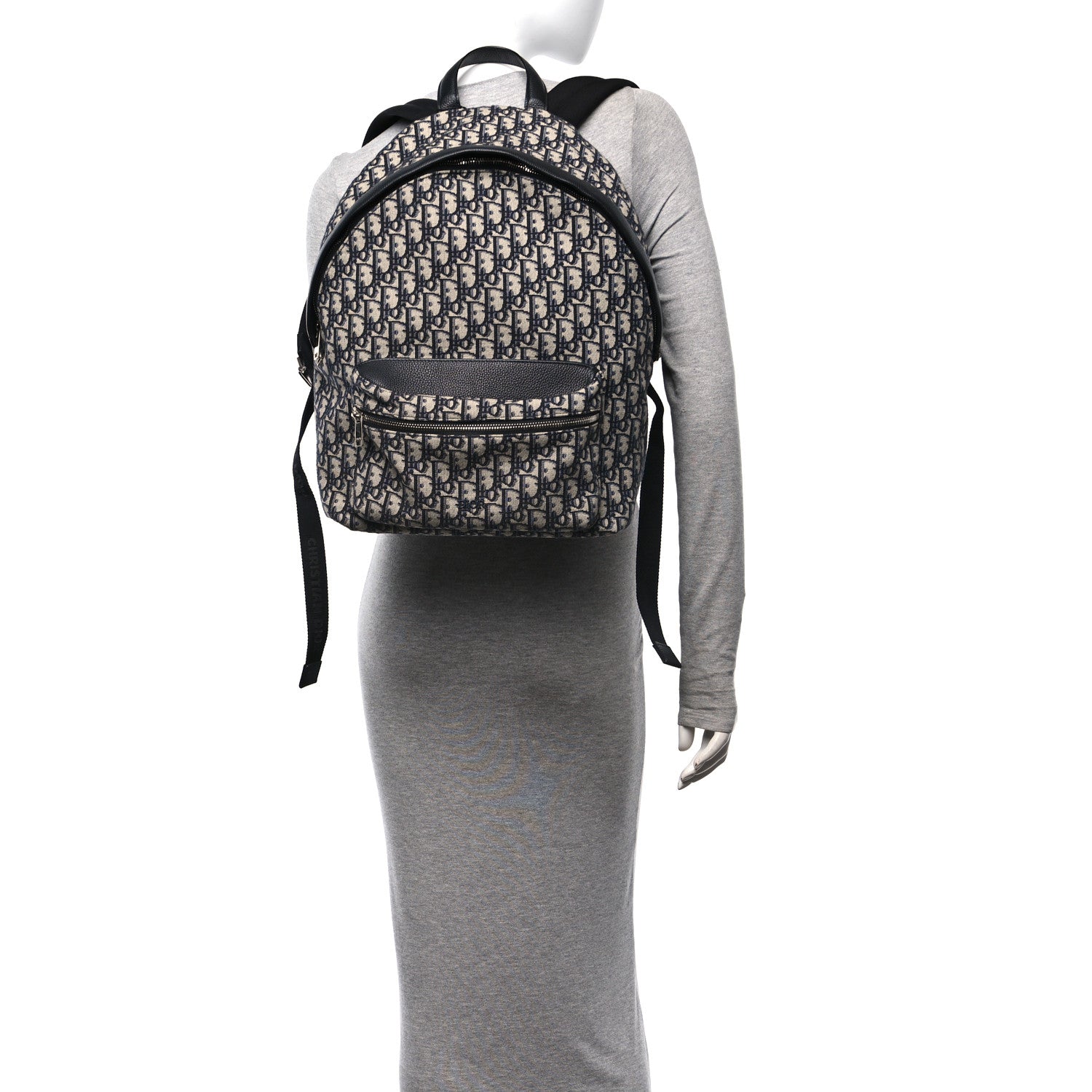 Christian Dior Oblique Calfskin Rider Backpack Beige Black 2 of 10