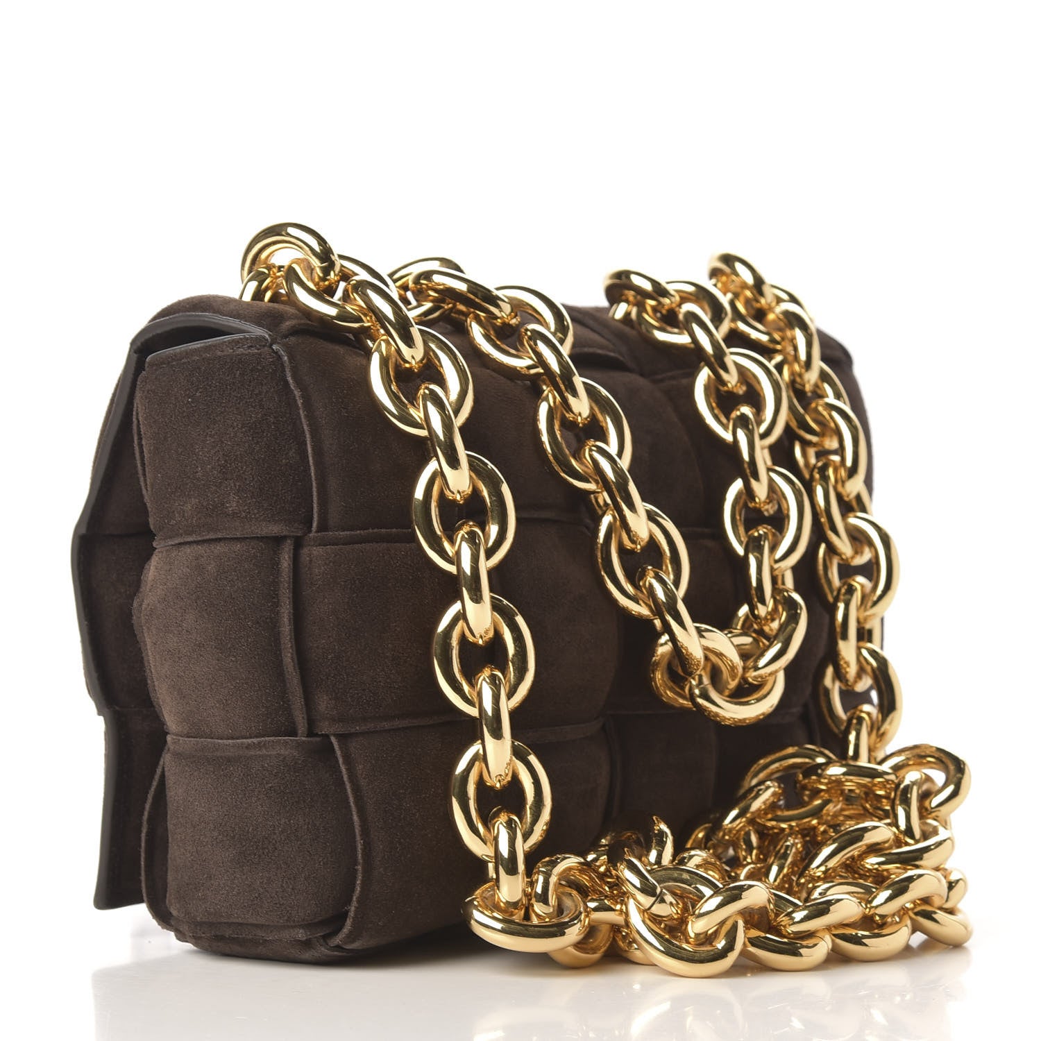 Bottega Veneta Suede Maxi Intrecciato Padded Chain Cassette Crossbody Bag Fondant 3 of 9