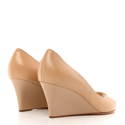 Jimmy Choo Kid Peep Toe Wedge Pumps 36 Nude 4 of 7
