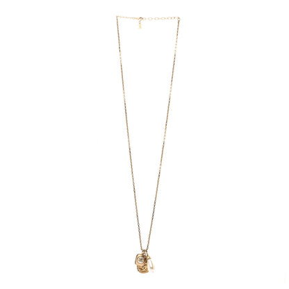 Chanel Crystal Pearl Necklace Gold 3 of 7