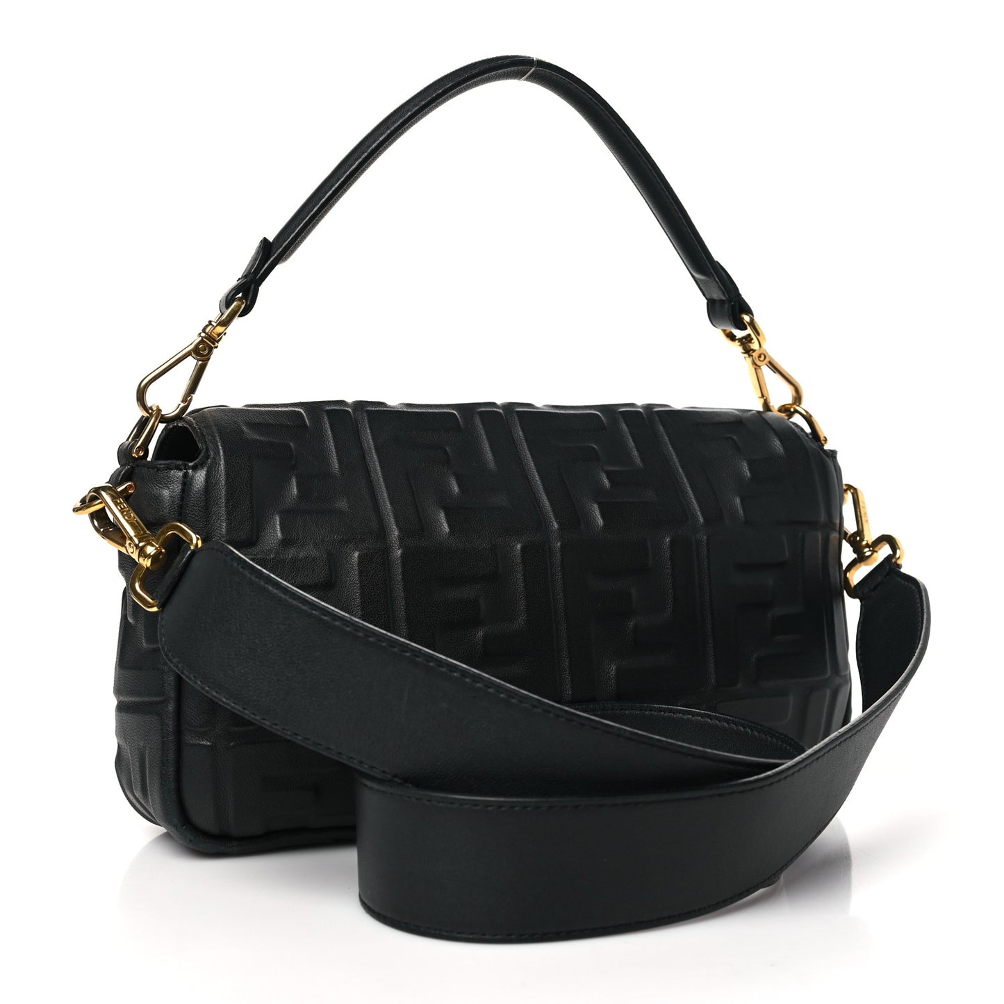 Nappa FF 1974 Embossed Baguette Black